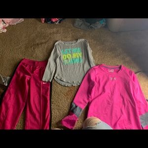 NIKE AND UNDERARMOR ITEMS ALL TOGETHER 5/6 GIRLS
